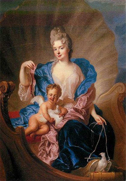 Francois de Troy Portrait of Countess of Cosel with son as Cupido. oil painting image